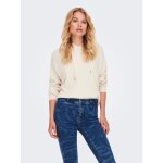 Pull en maille sweat  capuche manches longues beige