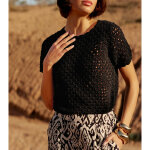 Pull manches courtes madya noir en coton Pull manches courtes madya noir en coton