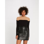 Pull manches longues col montant camel en viscose