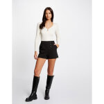 Pull manches longues ctel dtail zipp ivoire en viscose