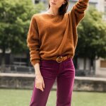 Pull marron manches longues charley