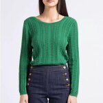 Pull milane vert en coton Pull milane vert en coton