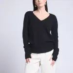 Pull mitaines noir en cachemire