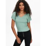 Pull - overs col en v manches courtes vert