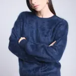 Pull oversize cachemire brosse - bleu marine