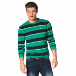 Pull ray col rond manches longues homme john devin - blanc