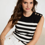 Pull sans manches femme noir en viscose