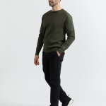 Pull vert olive en coton bio