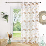 Px voilage etamine imprime 140x240 biloba - terracotta