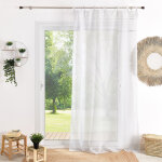 Px voilage etamine parement rubans 140x240 alba - blanc
