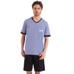 Pyjama court col v homme ecopack construction athena gris en coton