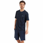 Pyjama court easy print bleu en coton pour homme