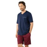 Pyjama court homme business eminence multicolore en coton Pyjama court homme business eminence multicolore en coton