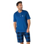 Pyjama court homme col t camper eminence bleu en coton Pyjama court homme col t camper eminence bleu en coton