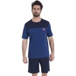 Pyjama court rayures homme l'escale athena bleu en coton Pyjama court rayures homme l'escale athena bleu en coton