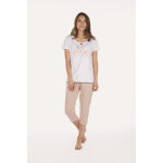 Pyjama femme - gris ch / ecru en coton Pyjama femme - gris ch / ecru en coton