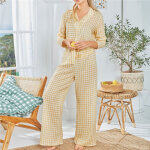 Pyjama femme en viscose vichypyj - jaune