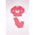 Pyjama fille - corail imprim� / corail uni