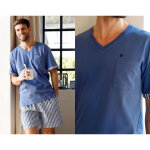 Pyjama homme  rayures marines - dodo homewear - bleu en coton