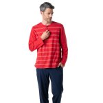 Pyjama long col t homme nautique eminence multicolore en coton Pyjama long col t homme nautique eminence multicolore en coton