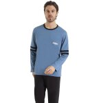 Pyjama long col rond homme ecopack construction athena bleu en coton