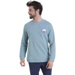 Pyjama long col rond homme waffle athena bleu en coton Pyjama long col rond homme waffle athena bleu en coton