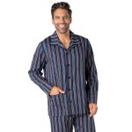 Pyjama long droit ouvert homme popeline eminence multicolore en coton Pyjama long droit ouvert homme popeline eminence multicolore en coton