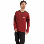 Pyjama long ecopack rouge en coton pour homme