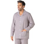 Pyjama long homme ouvert popeline eminence multicolore en coton Pyjama long homme ouvert popeline eminence multicolore en coton