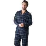 Pyjama long ouvert homme flanelle eminence en coton bleu