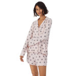 Pyjama avec un short et haut manches longues noir