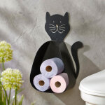 Range papier toilette en mtal chabol chat noir