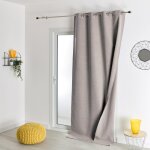 Rideau ameublement occultant double face 135x260 - taupe