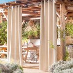 Rideau d'ext�rieur en polyester 135x240 toile �cru