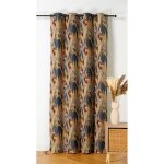 Rideau oeillet perruche beige / bleu Rideau oeillet perruche beige / bleu