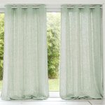 Rideau lin lave vert d'eau