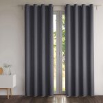 Rideau et métrage occultants thermiques natte chambrai - gris anthracite Rideau et métrage occultants thermiques natte chambrai - gris anthracite