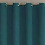 Rideau occultant et isolant thermique au m�tre natte chambray bleu paon