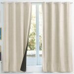 Rideau occultant thermique dos polaire suedine - beige Rideau occultant thermique dos polaire suedine - beige