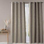 Rideau occultant thermique intime toucher tissu double face - beige foncé Rideau occultant thermique intime toucher tissu double face - beige foncé