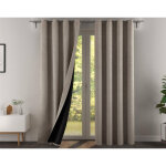 Rideau occultant velours thermique et phonique dos polaire alaska - beige