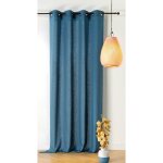 Rideau oeillet lin lave bleu