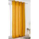Rideau oeillet toile lin jaune