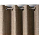 Rideau  oeillets unis occultants thermiques aspect chambray becquet - marron