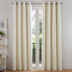 Rideau  oeillets unis occultants thermiques aspect chambray becquet - nature