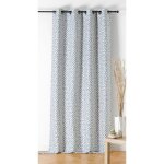 Rideau thermique phonique oeillet artica blanc / bleu Rideau thermique phonique oeillet artica blanc / bleu