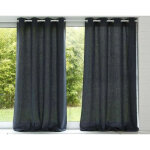 Rideau uni lin lavé qualité lourde - gris anthracite Rideau uni lin lavé qualité lourde - gris anthracite