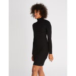 Robe ajuste col roul maille fine noir