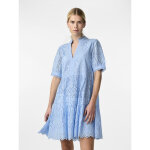 Robe babydoll broderie anglaise bleu en coton