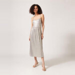 Robe  bretelles ajustables brillante argent